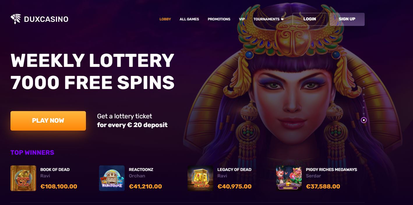 Dux Casino Weekly Lottery screenshot