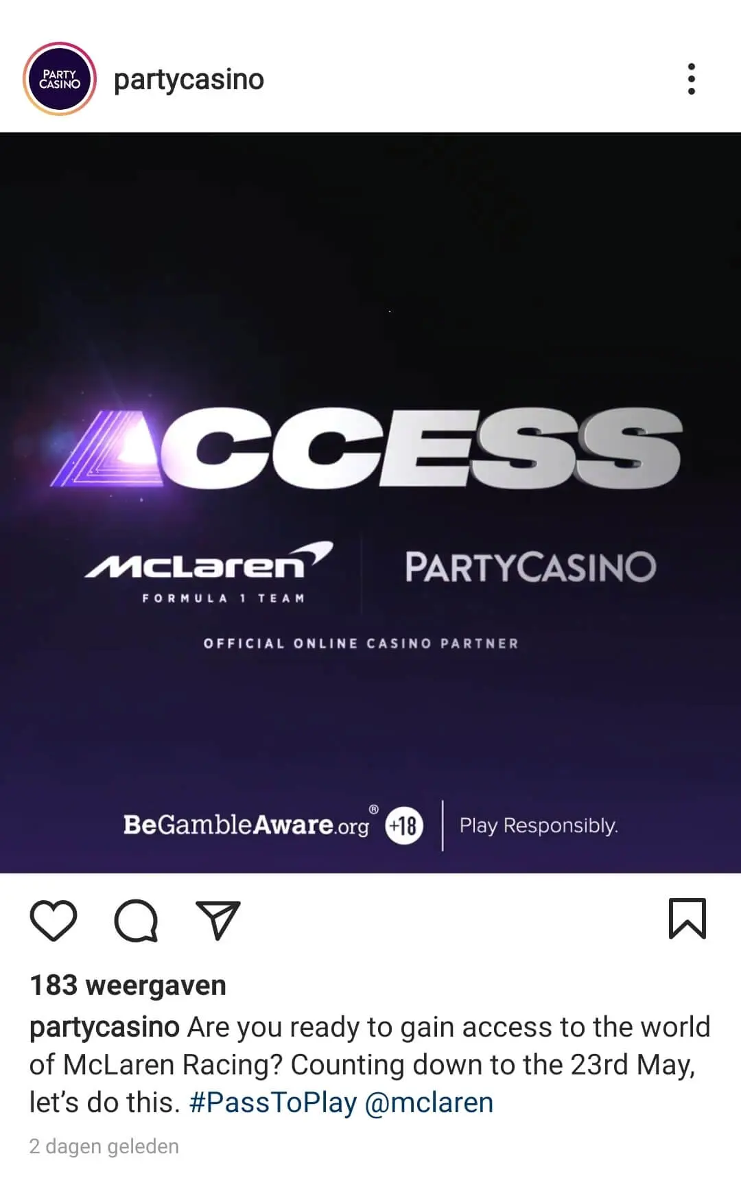 Instagram PartyCasino